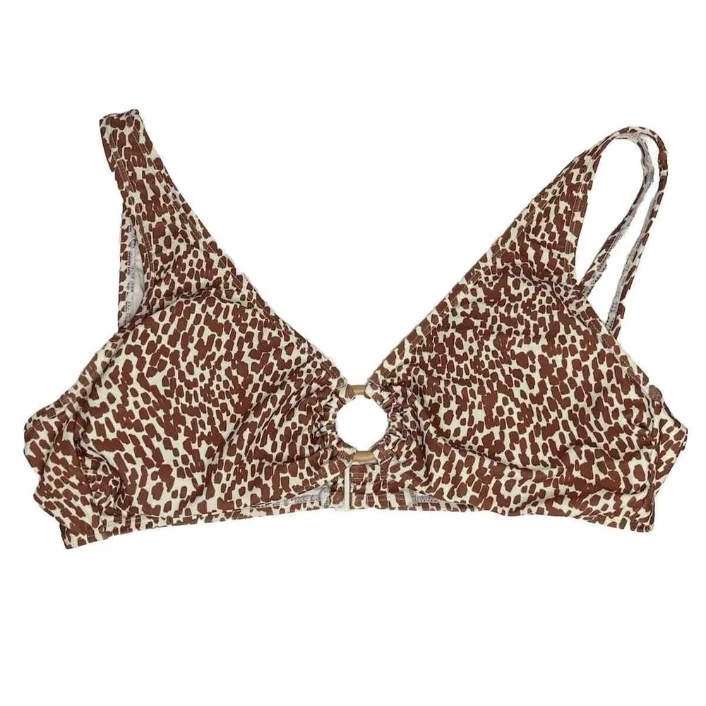 Old Navy Women’s  O-Ring Bikini Swim Top Large Padded Strap Giraffe Print